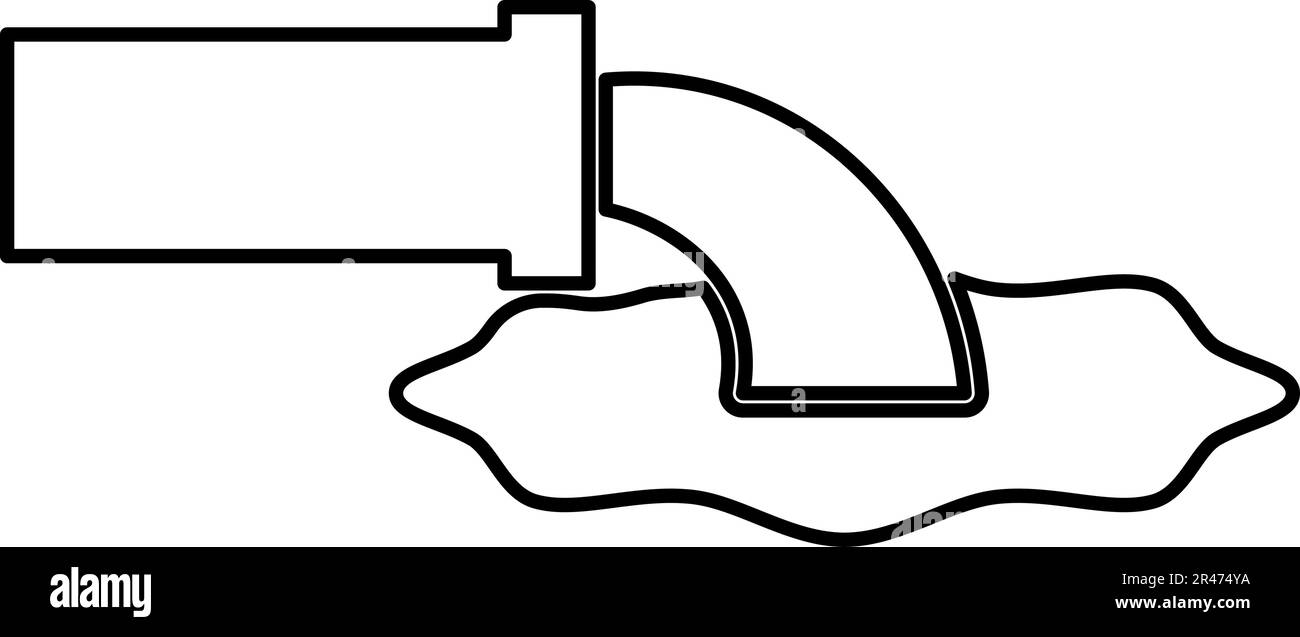 Wastewater fluid is leaking from pipe with water drainage industry to ...