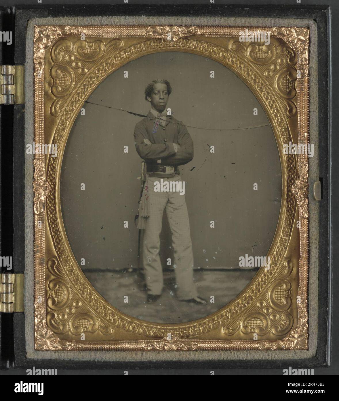 Unidentified African American soldier in Union cavalry uniform with ...
