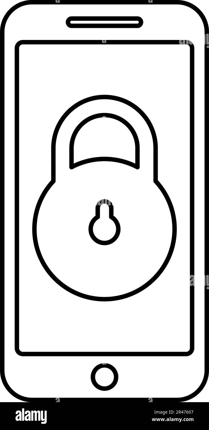 Smartphone lock personal data security cyber access concept phone