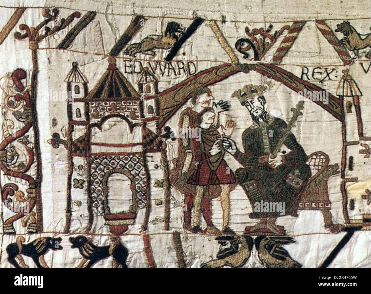 Unidentified artists - The Bayeux Tapestry - Initial scene Stock Photo ...