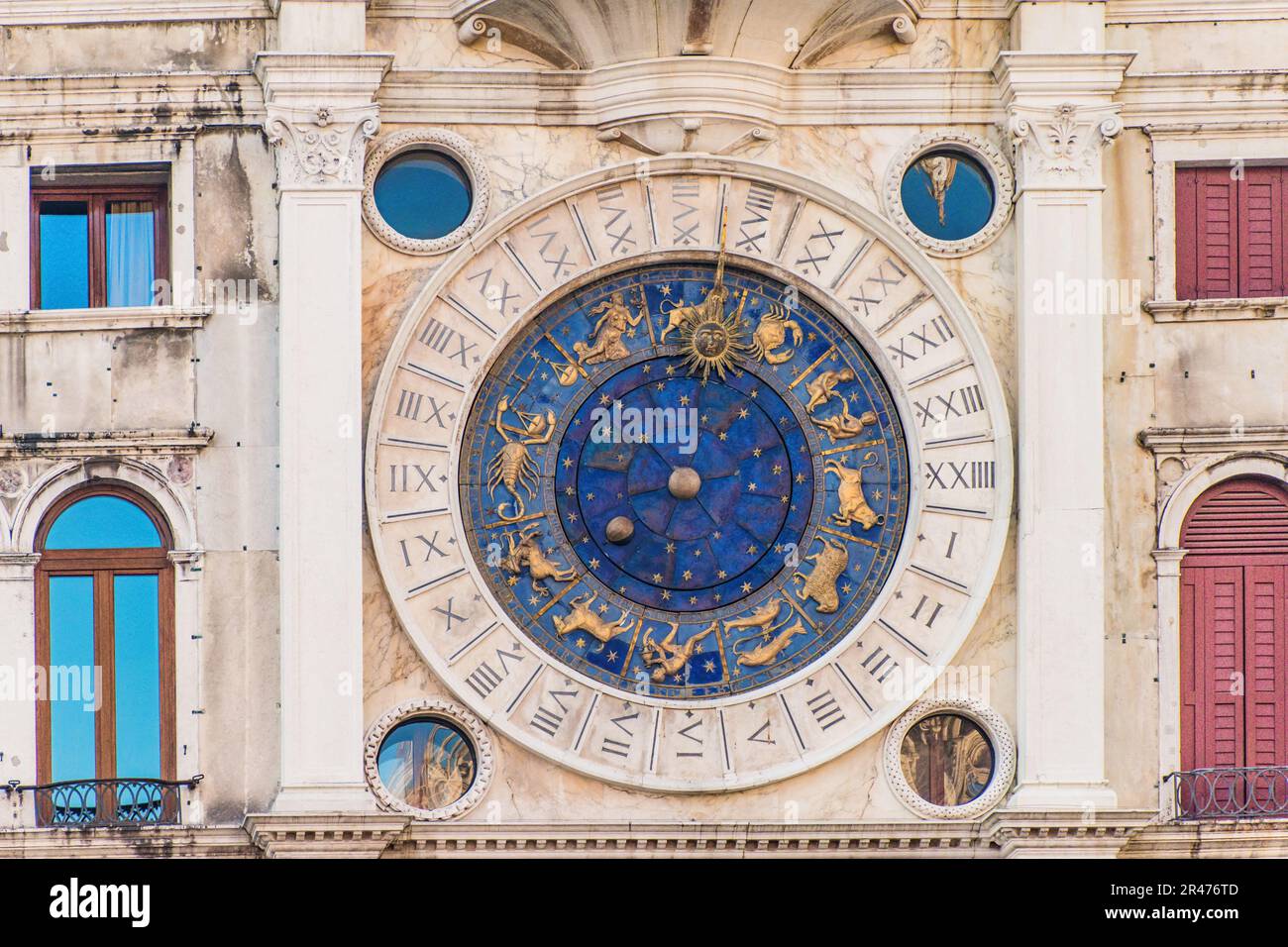 The iconic clock tower of St Mark's Square in Venice, Italy Stock Photo ...