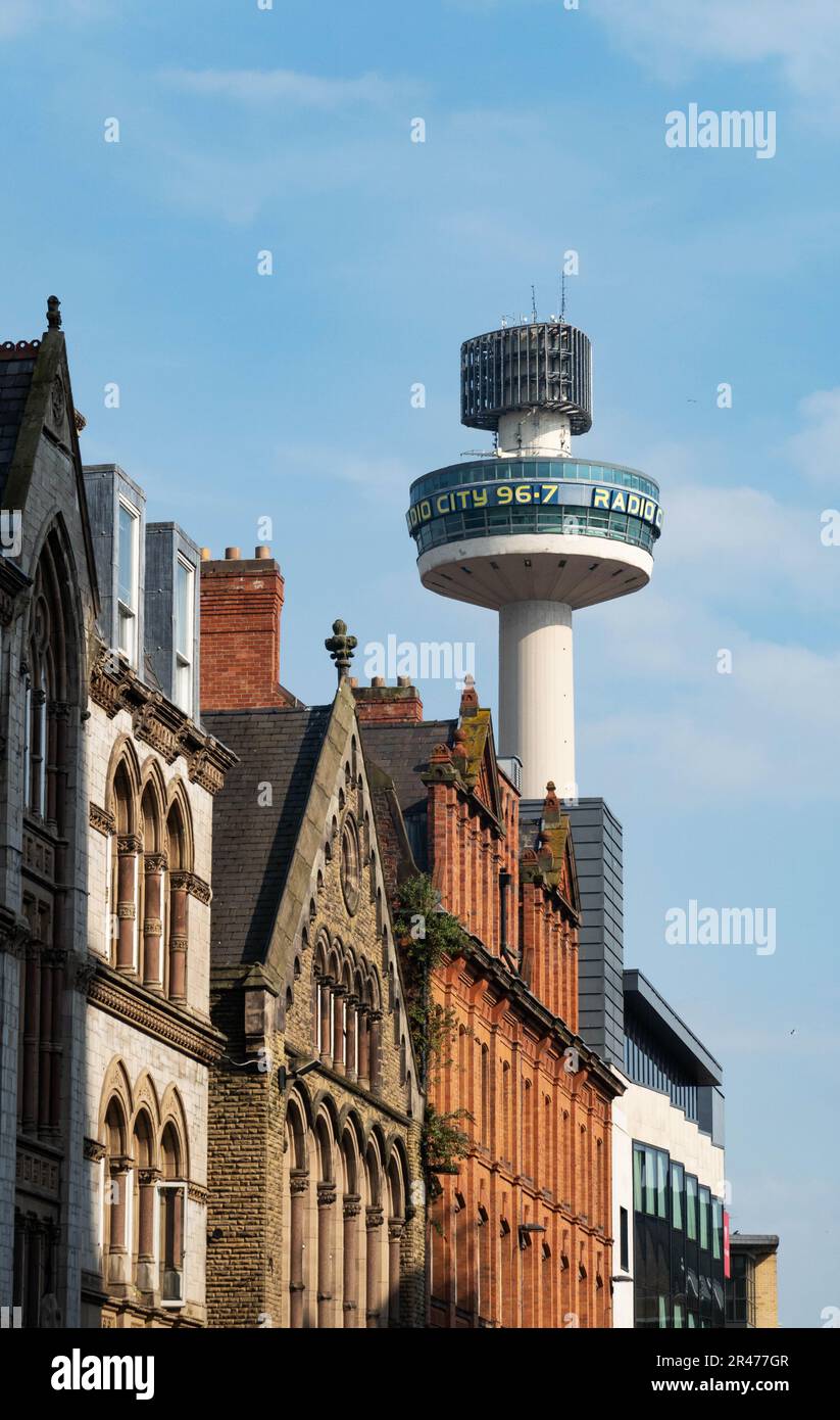 St John's Tower and Radio City 96.7 in Liverpool Stock Photo