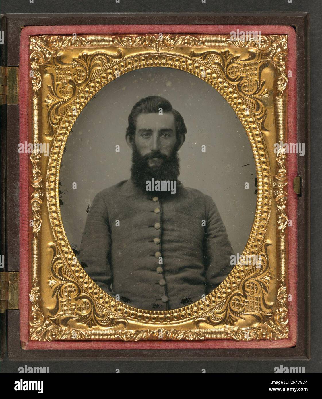 Unidentified soldier in Confederate uniform Stock Photo