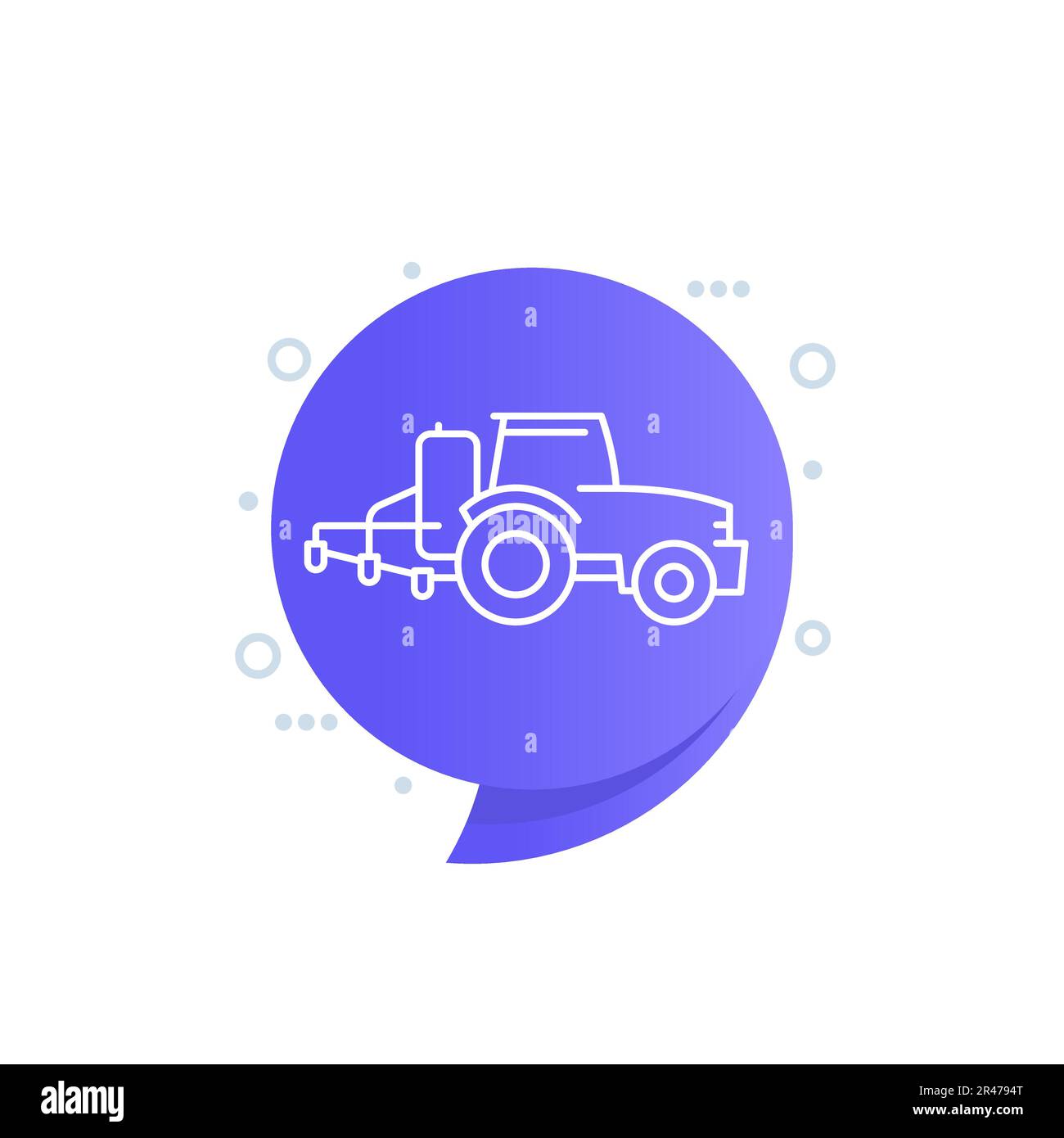 tractor, agrimotor with sprayer line vector icon Stock Vector