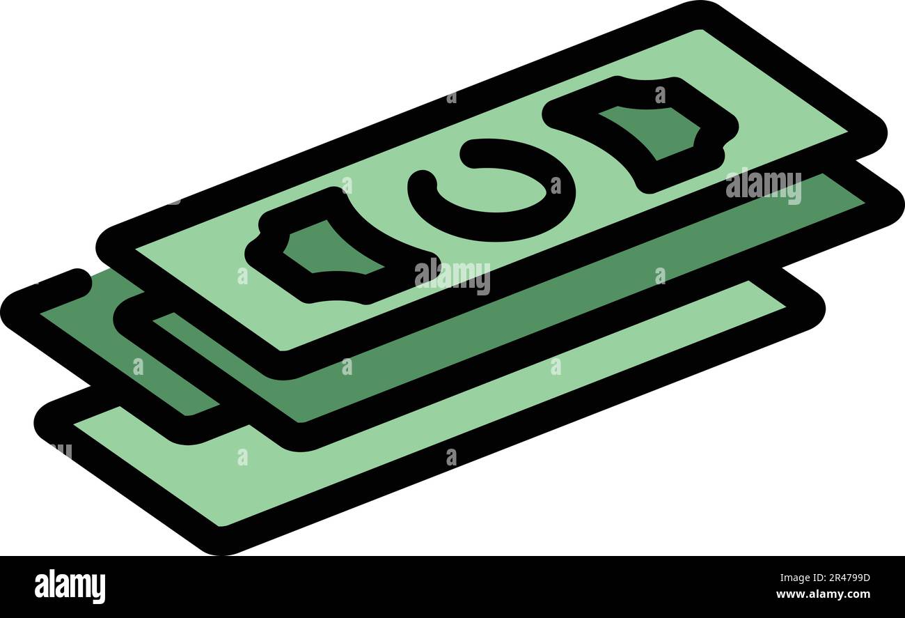 Money bills icon. Outline Money bills vector icon for web design ...