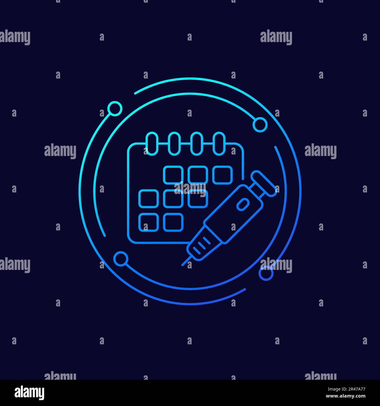 insulin injection schedule icon, linear design Stock Vector Image & Art