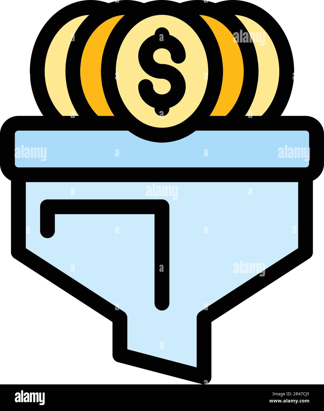 Funnel money icon. Outline Funnel money vector icon for web design