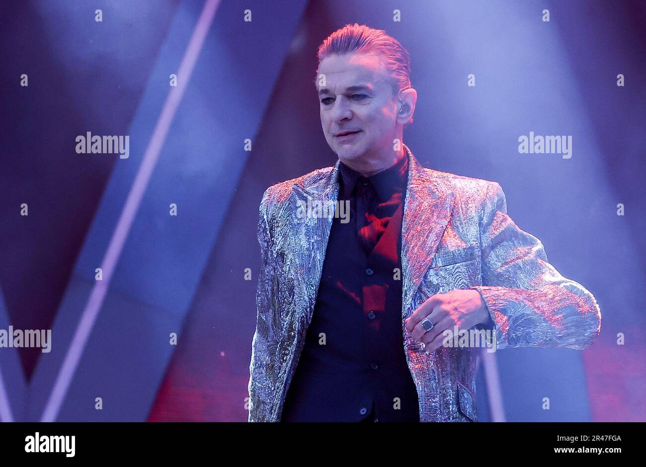 Leipzig, Germany. 26th May, 2023. Dave Gahan of Depeche Mode sings at