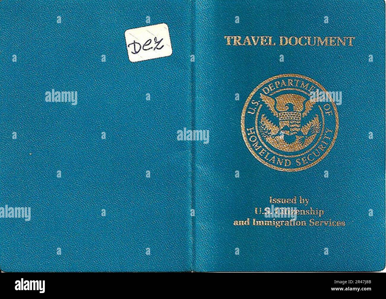 United States Travel Document Cover Page Stock Photo Alamy