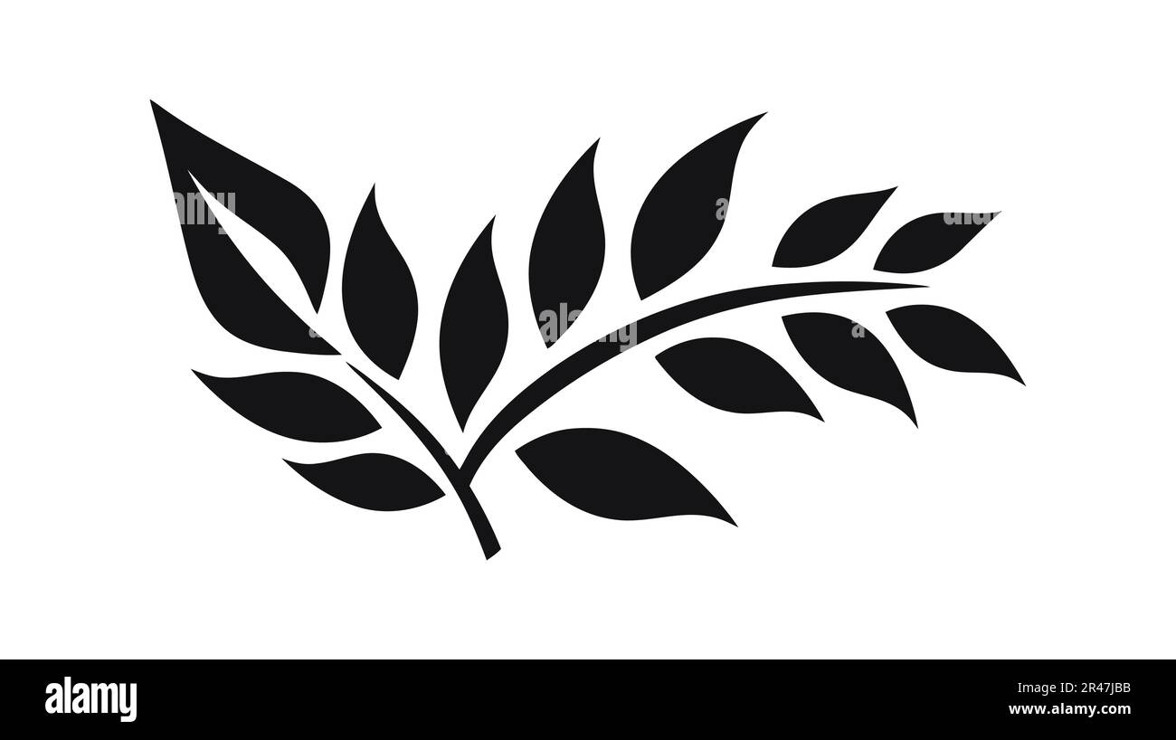 Eco icon black leaf vector illustration isolated on white background ...