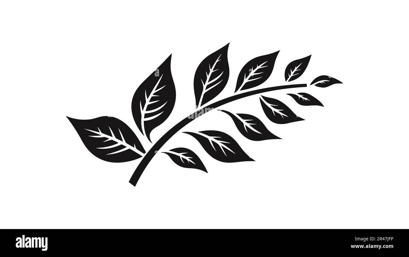 Eco icon black leaf vector illustration isolated on white background ...