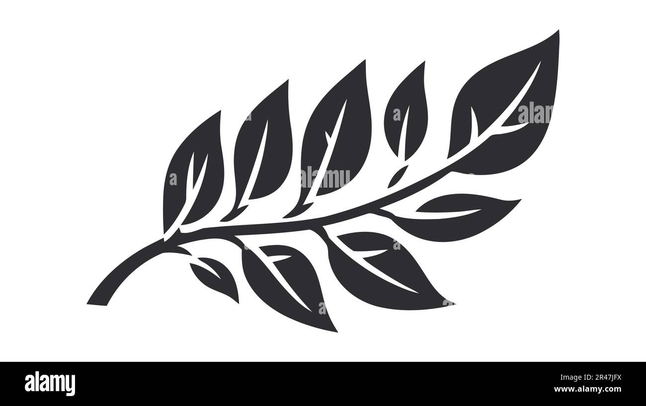 Eco icon black leaf vector illustration isolated on white background ...