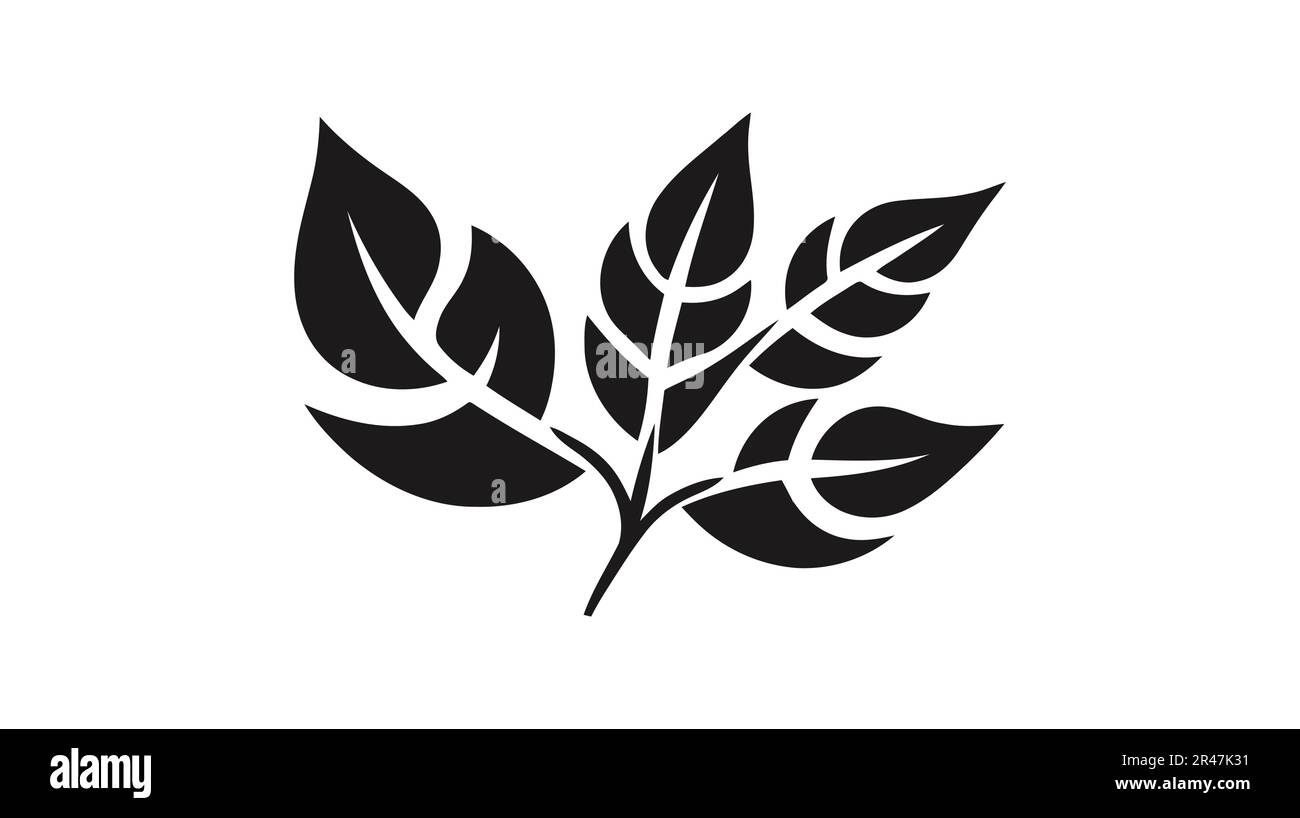 Eco icon black leaf vector illustration isolated on white background ...