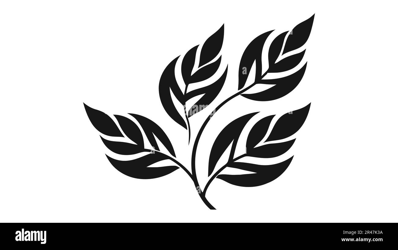 Eco icon black leaf vector illustration isolated on white background ...