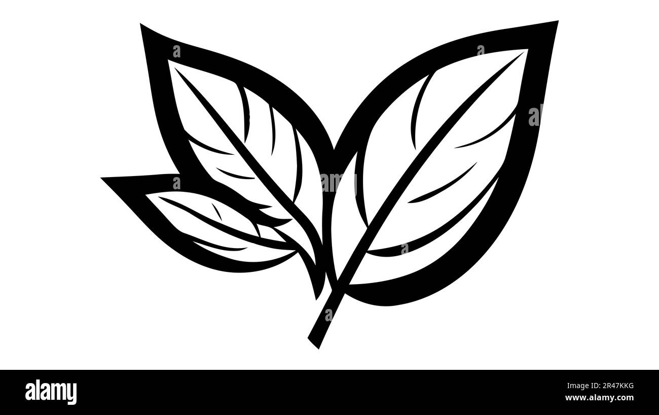 Eco icon black leaf vector illustration isolated on white background ...