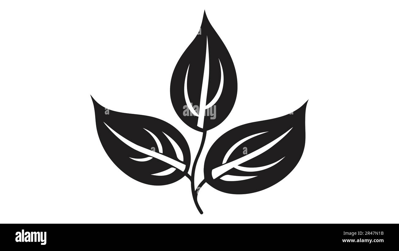 Eco icon black leaf vector illustration isolated on white background ...