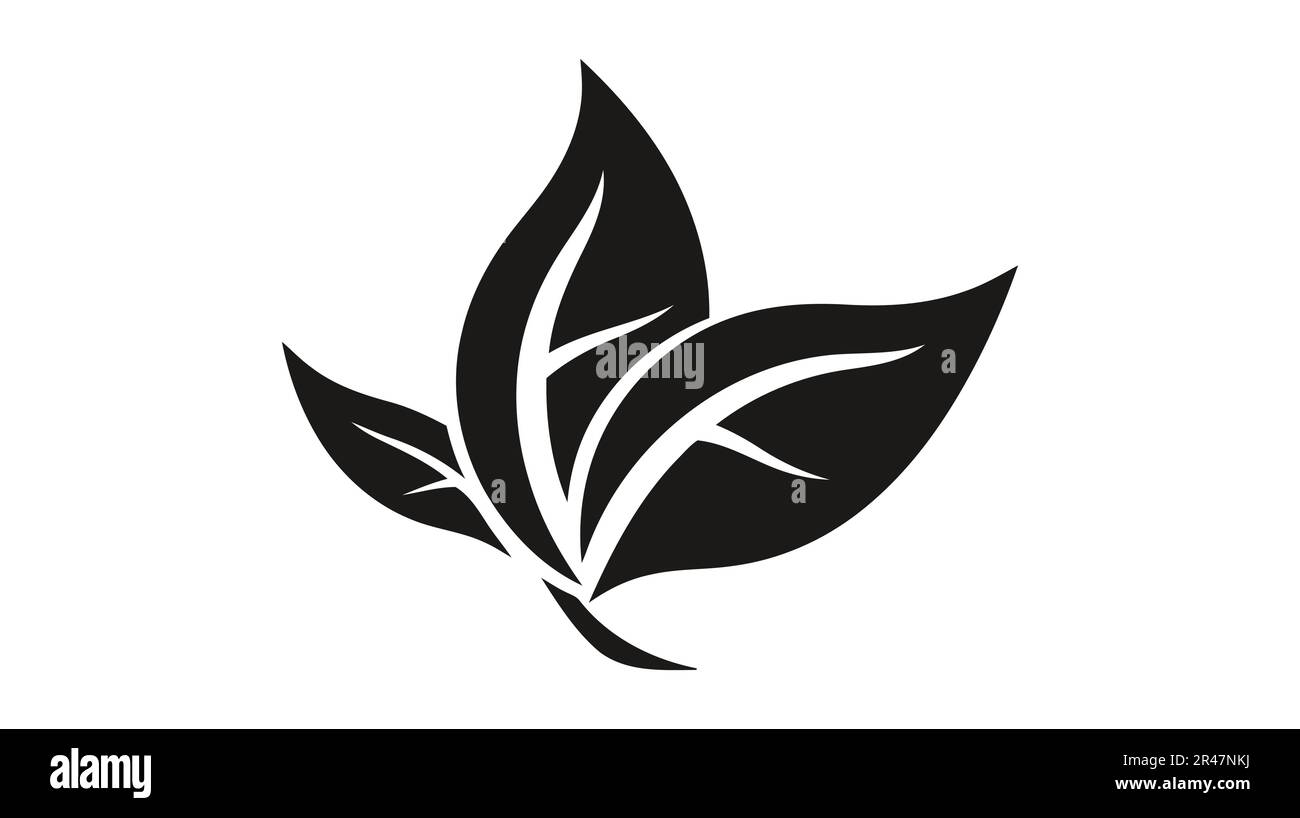 Eco icon black leaf vector illustration isolated on white background ...