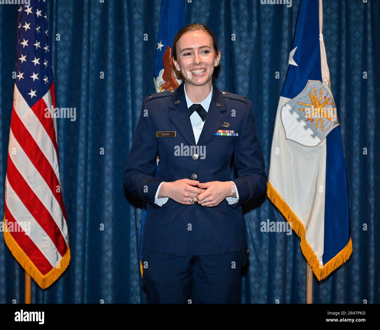 2nd Lt. Allyson Burba speaks during a ceremony at the Pentagon ...