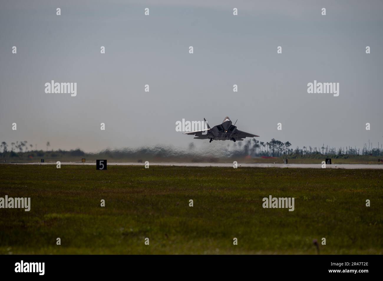 A U.S. Air Force F-22 Raptor assigned to the 71st Fighter Squadron ...