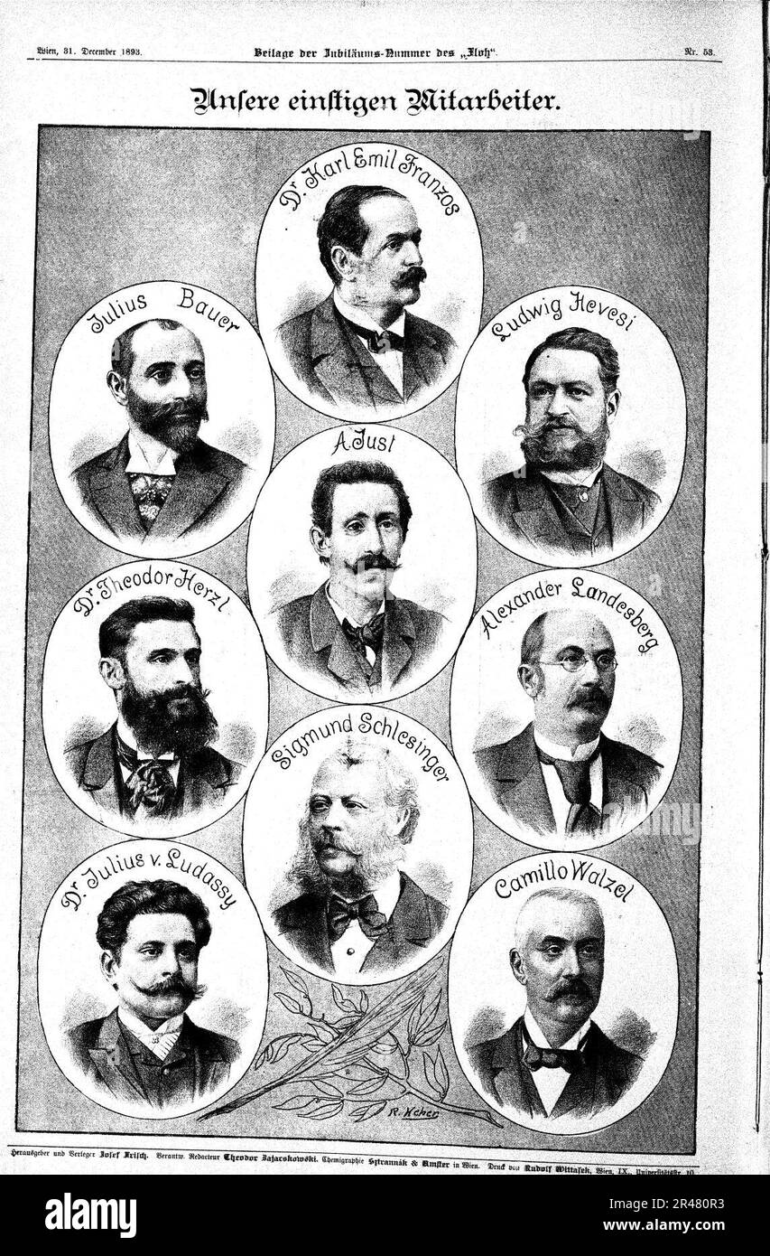 Unsere einstigen Mitarbeiter (1) 1893 R. Weber (Der Floh) Stock Photo