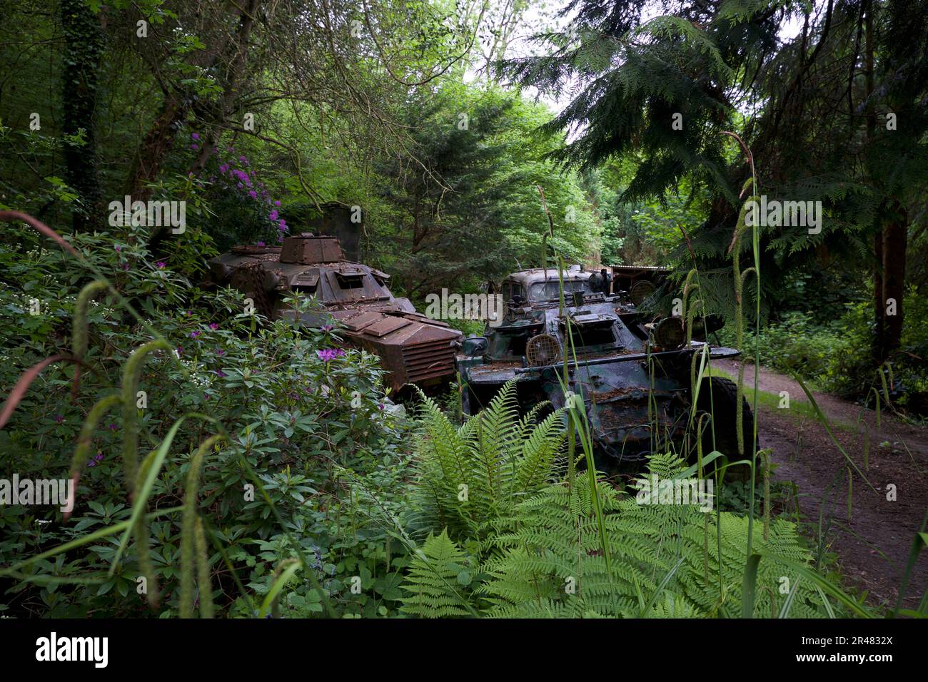 Tank cemetery cornwall uk Stock Photo