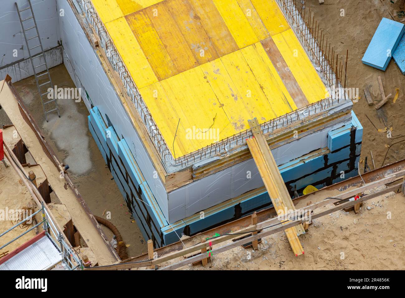 polystyrene insulation on basement walls Stock Photo Alamy