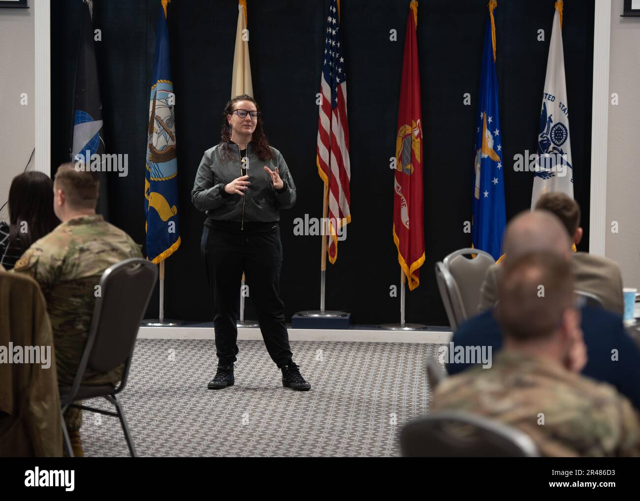 Theresa Gathers, “Dare to Lead” facilitator, conducts a training ...