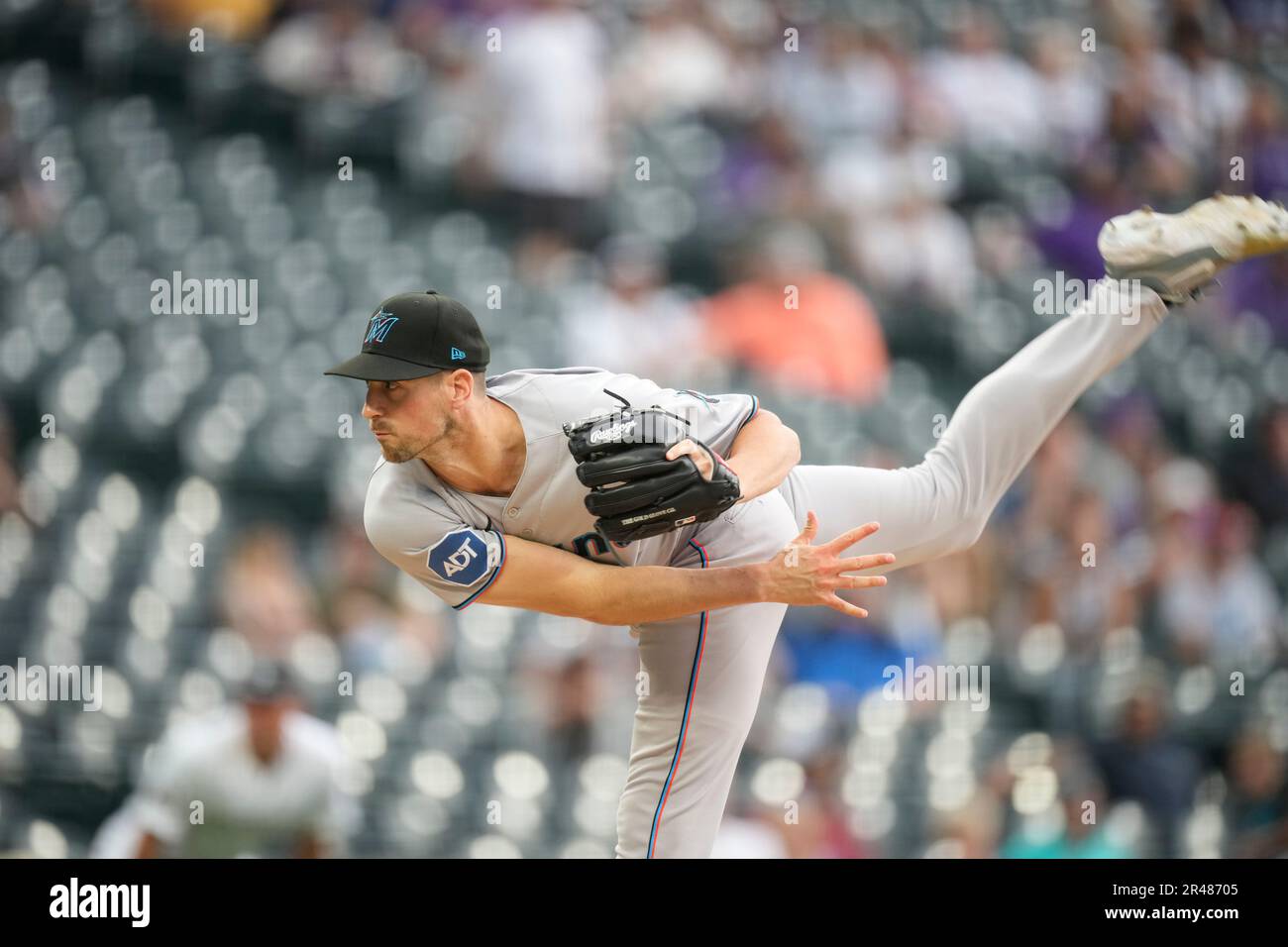 Miami Marlins starting pitcher Bryan Hoeing (78) in the eighth inning
