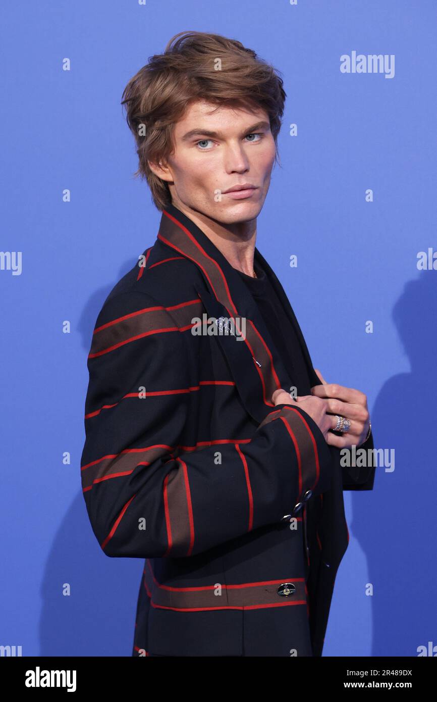 Jordan Barrett attends the amfAR Cinema Against AIDS gala during the