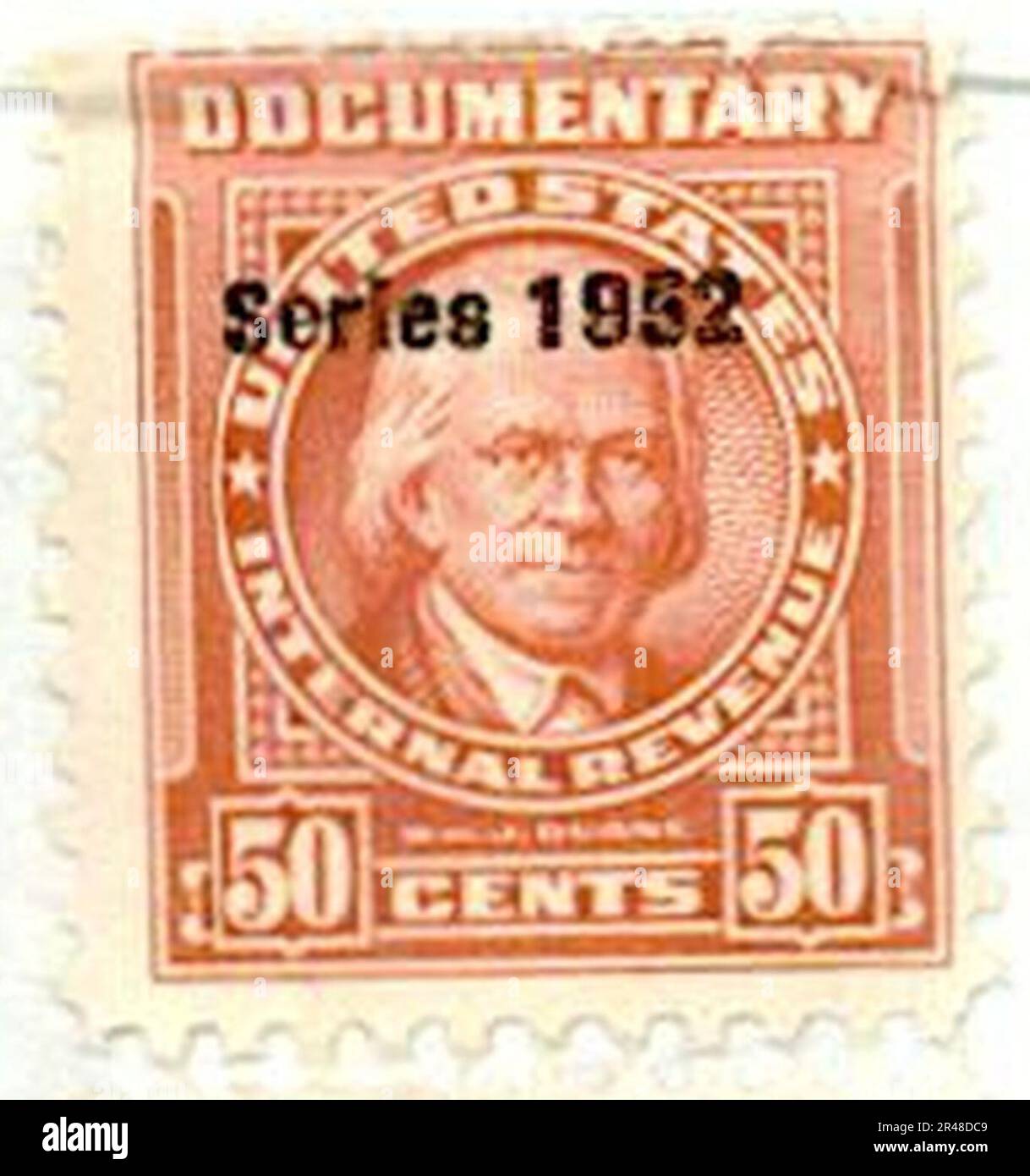 US 50 cent revenue stamp 1952 Stock Photo Alamy