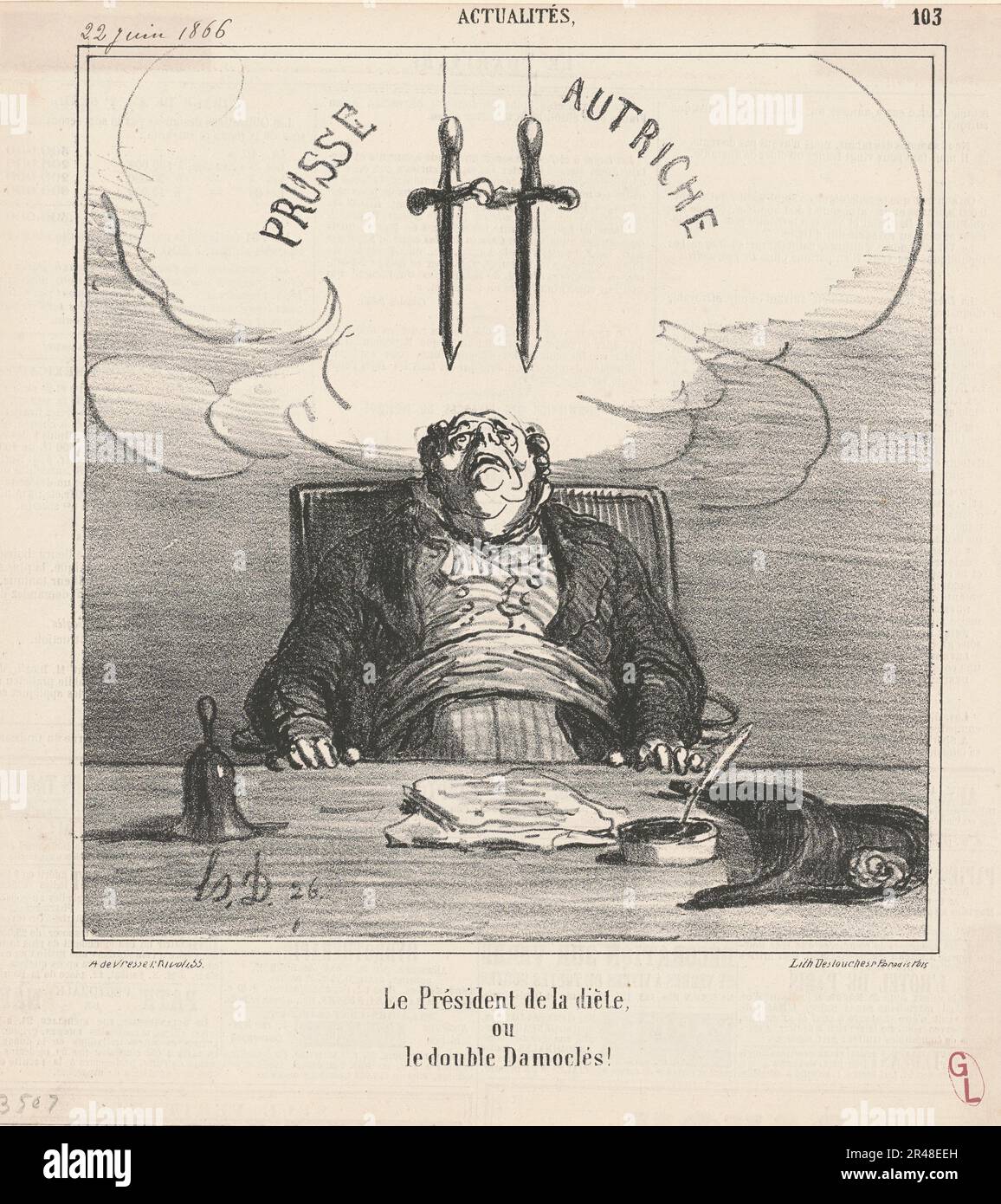 Le Pr&#xe9;sident de la di&#xe8;te, 19th century.The President of the regime. Stock Photo