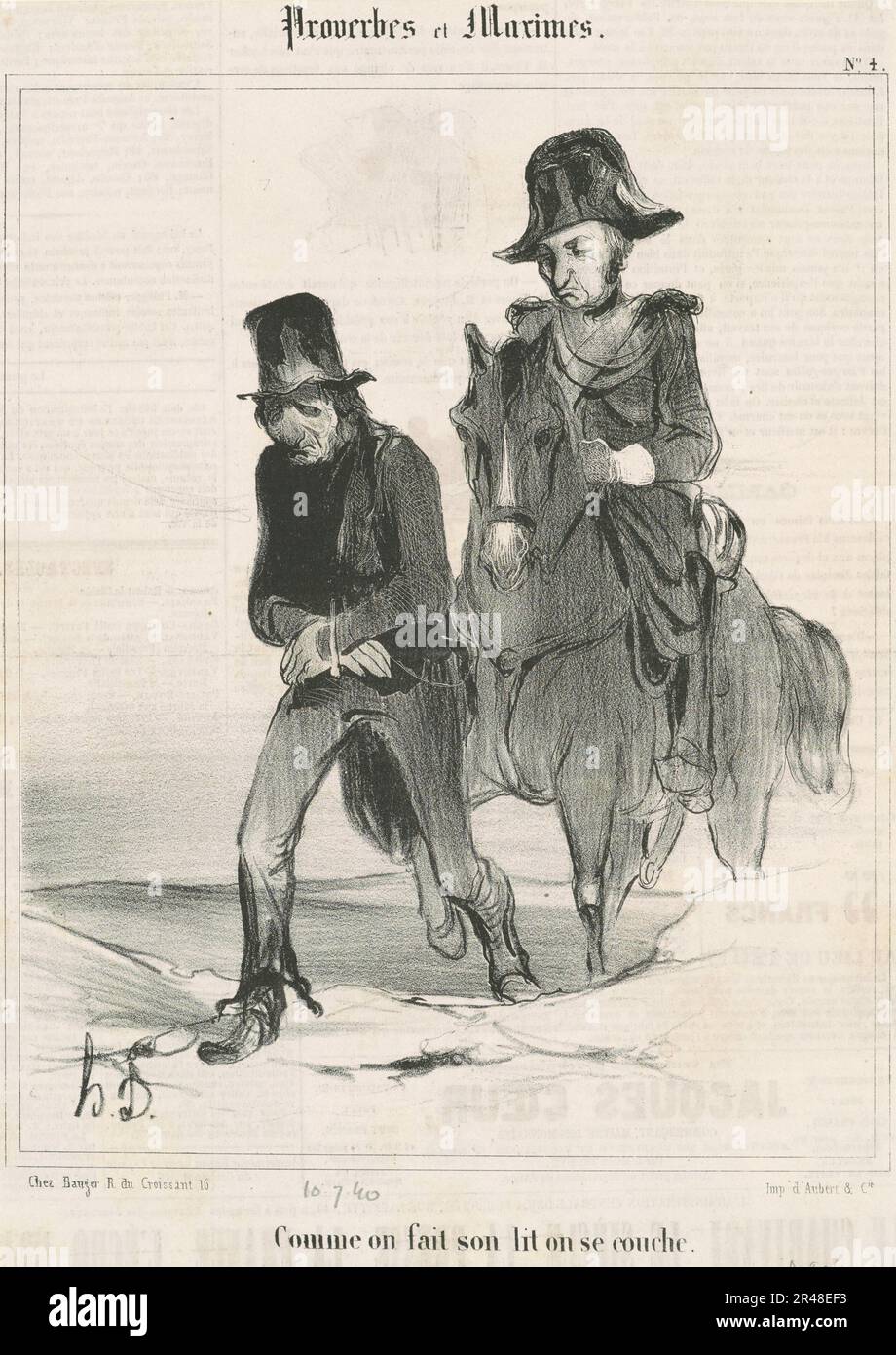 Comme on fait son lit on se couche, 19th century.Proverbs and Maxims