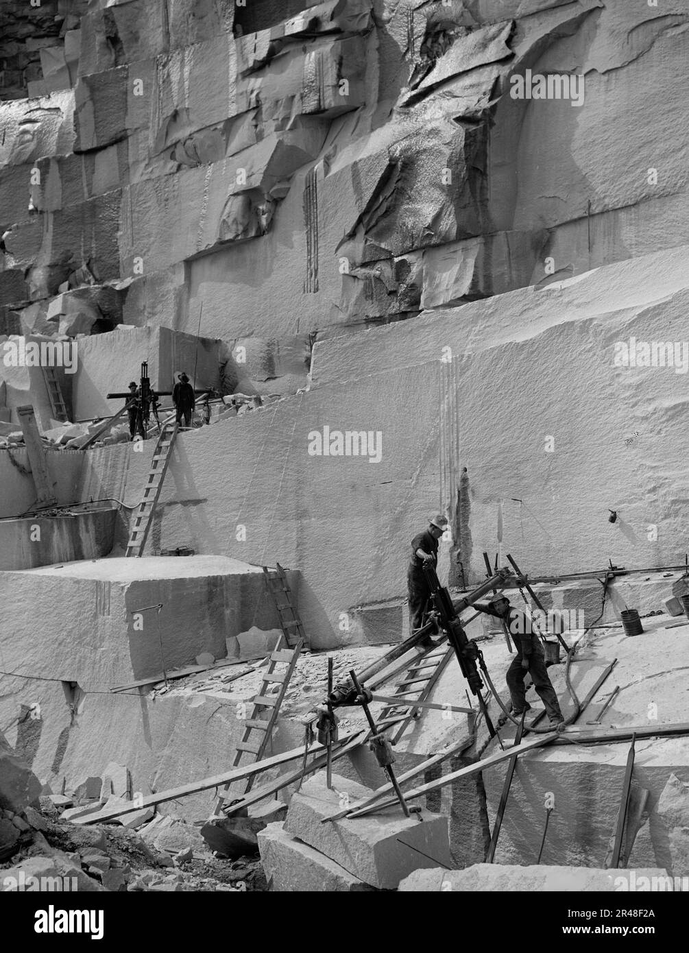 Channeling, a New England granite quarry, c1908. Stock Photo