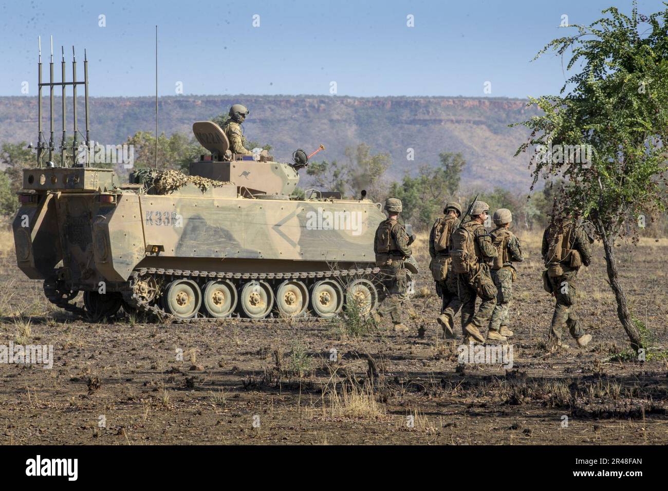 US Marines with a M113AS4 during Exercise Koolendong 2021 Stock Photo