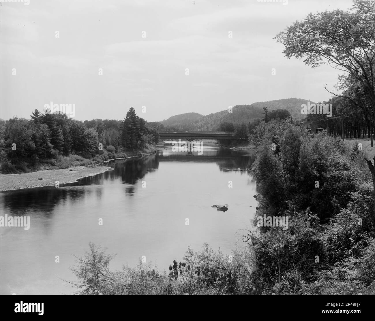 Pemigwasset [sic] River and Holderness bridge, Plymouth, N.H., between