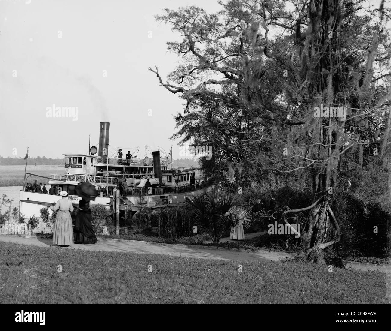 Boat and magnolia tree Black and White Stock Photos & Images Alamy
