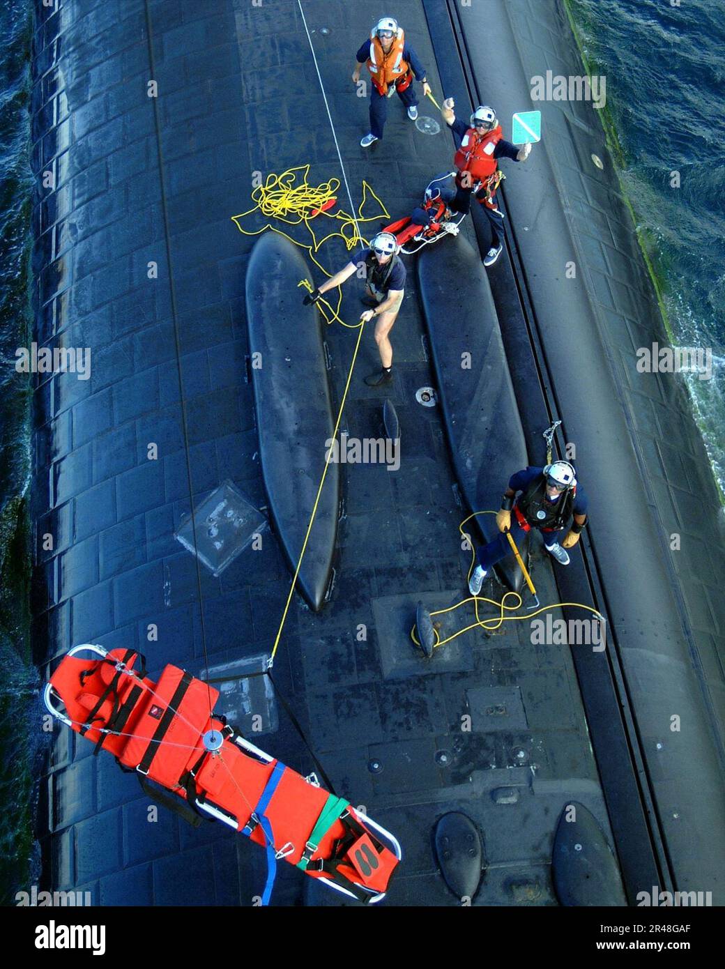 US Navy Submarine personnel transfer exercise Stock Photo - Alamy
