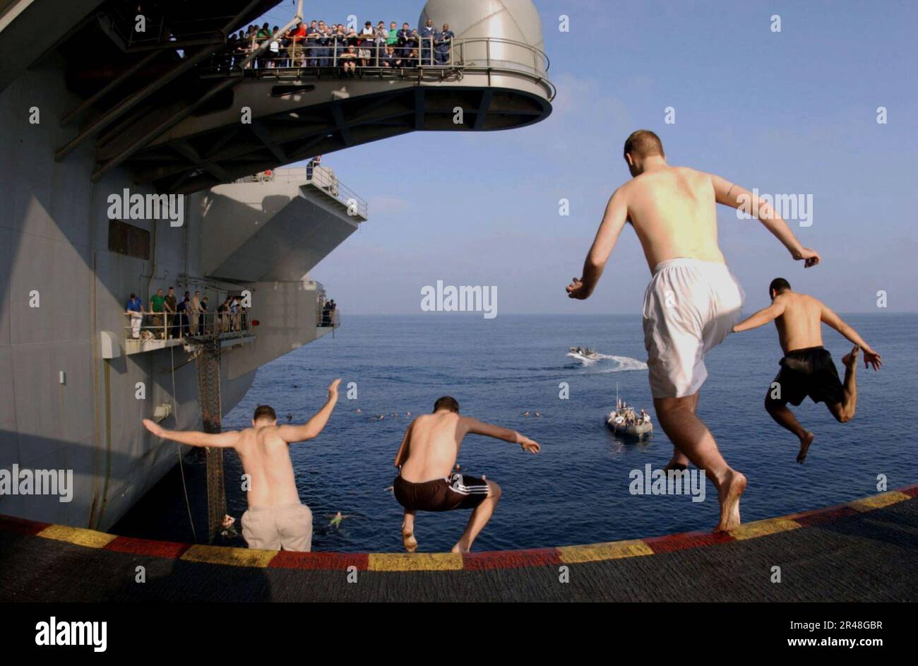 US Navy Swim call at sea Stock Photo Alamy