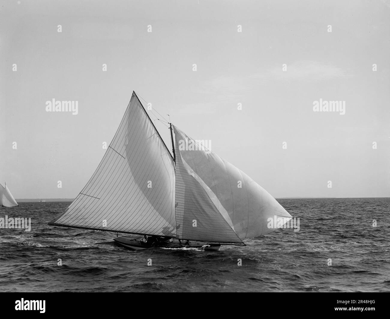 Vaquero I, 1896 Aug 1. Probably Indian Harbor Yacht Club Stock Photo