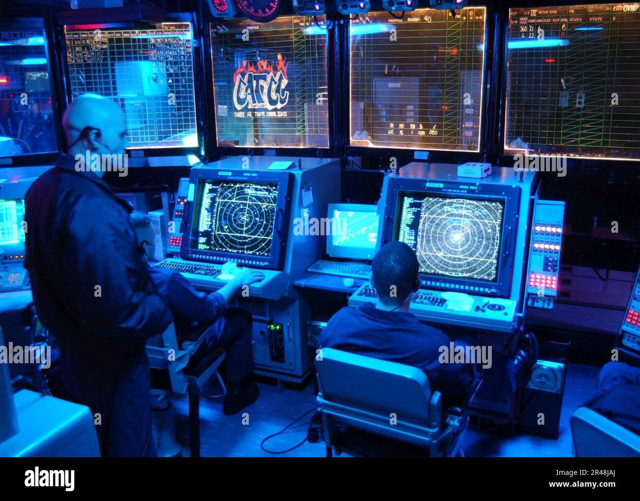 US Navy Carrier Air Traffic Control Center (CATCC) Stock Photo