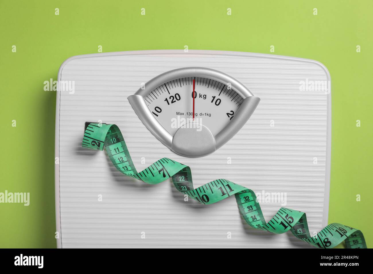 Weight Scale And Tape Measure Dieting Concepts Stock Photo