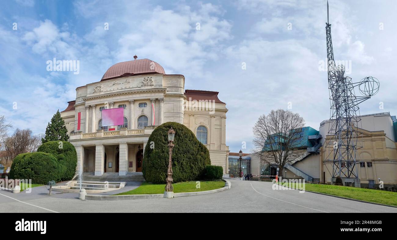 Exterior of Opera House building in the city center of Graz, Steiermark region, Austria Stock Photo