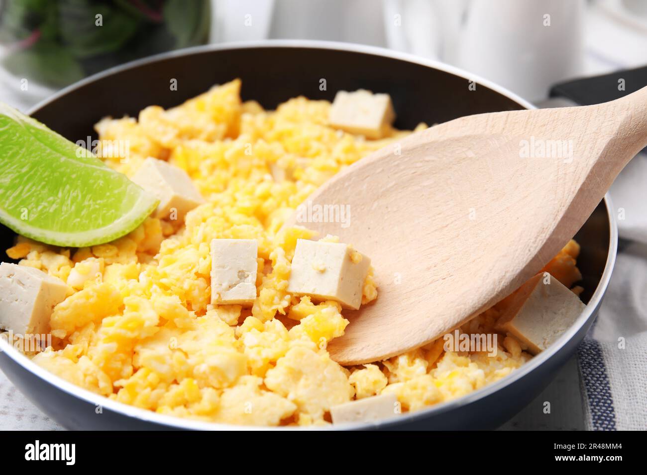 Taking delicious scrambled eggs hi-res stock photography and images - Alamy