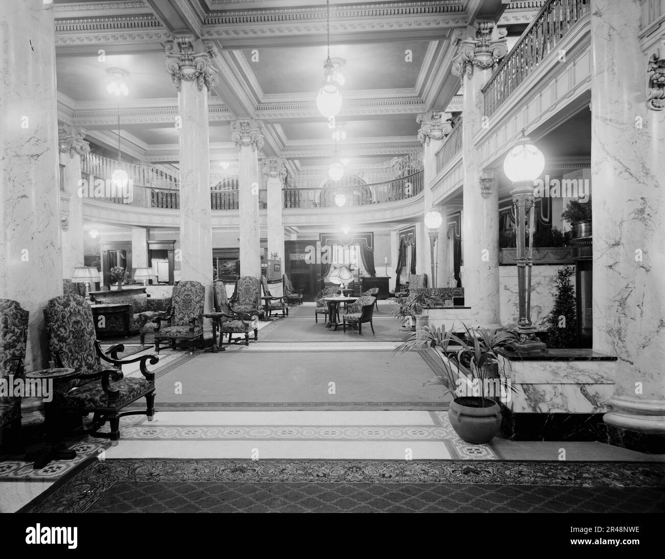 Hotel Utica, reception lobby, Utica, N.Y., between 1905 and 1915 Stock