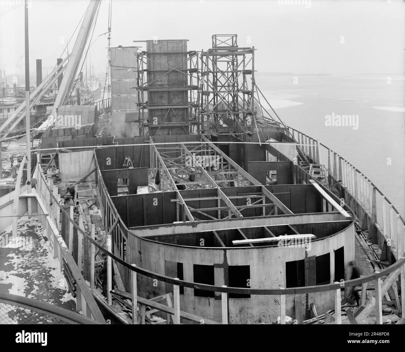 Steamer "City of Cleveland", stern view showing construction, 1907