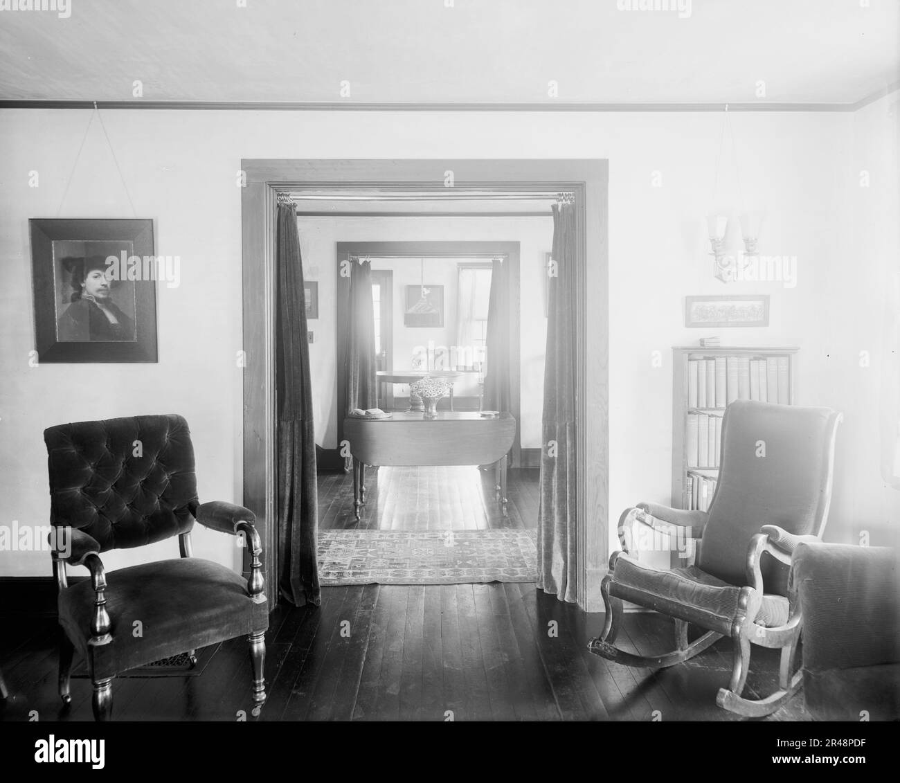 Paul Reynolds residence, interior, view through portieres, Scarsdale, N