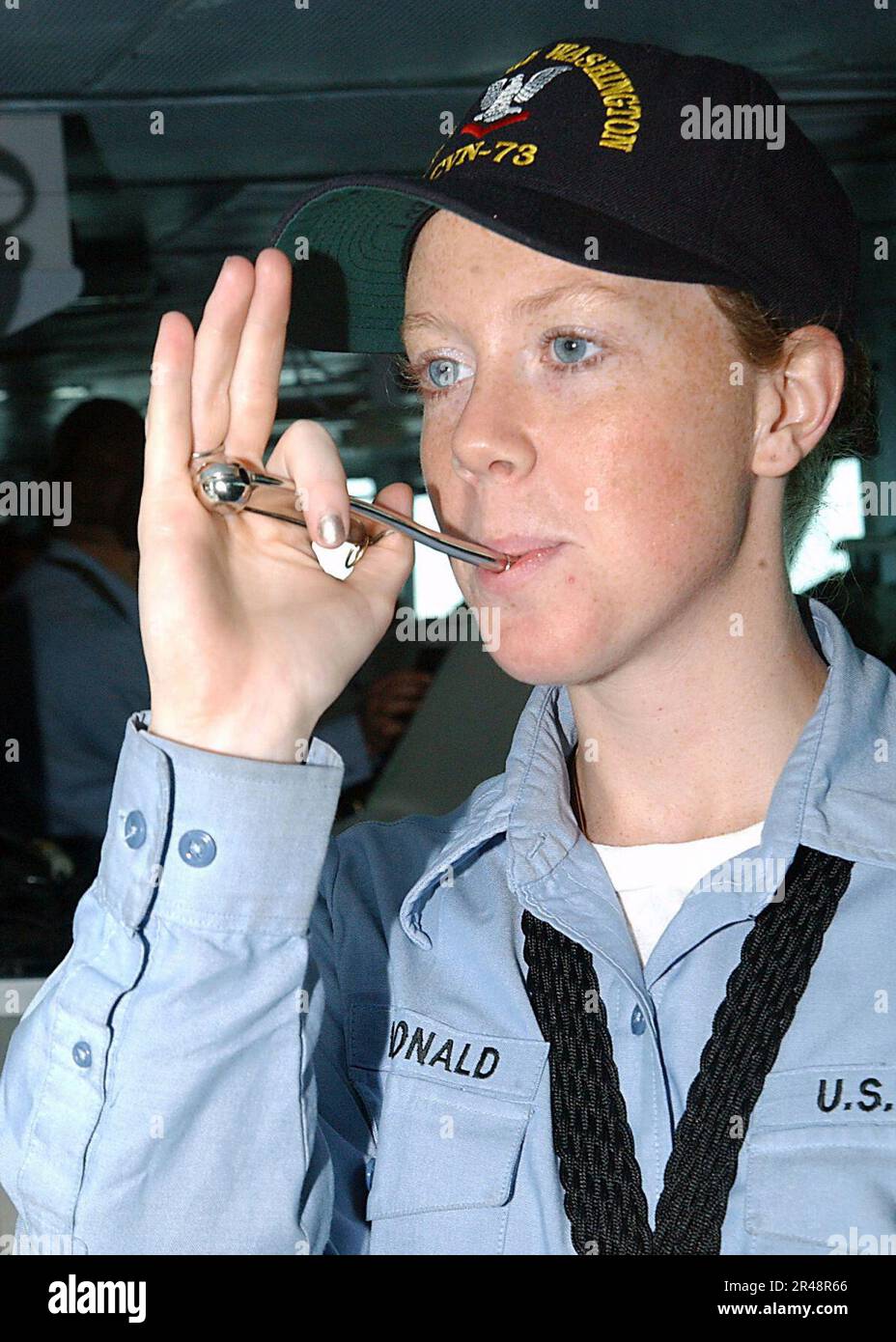 US Navy Sounding the Boatswain's call Stock Photo Alamy