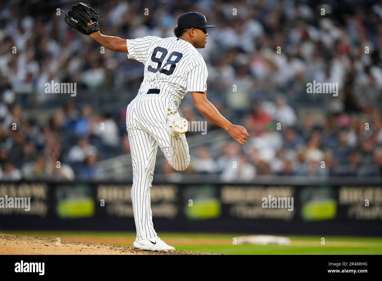 New York Yankees' Randy Vasquez (98) pitches during the
