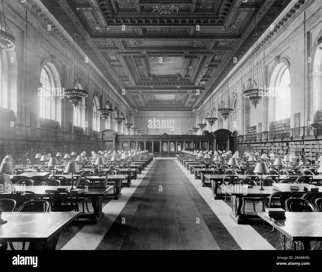 Main reading room, the New York Public Library, c.between 1910 and 1920