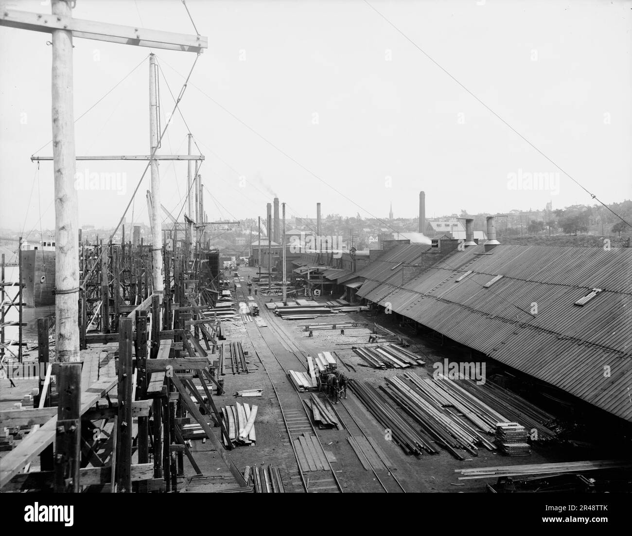 Globe Iron Works ship yard, Cleveland, ca 1900 Stock Photo Alamy